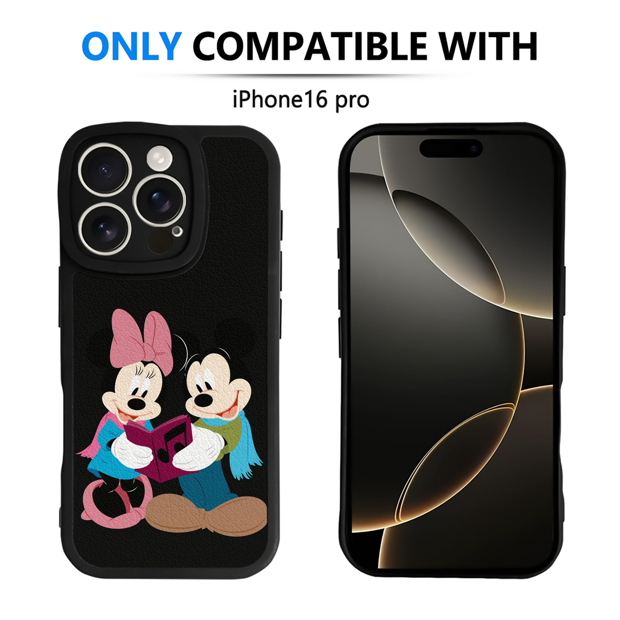 （画像用） ミッキーマウス Mickey Mouse 【iPhone 16シリーズ対応】シリコンスマホケース（レザー調） 材質：シリコン